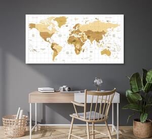 Parafa kép világ térkép bézs színben világos háttéren