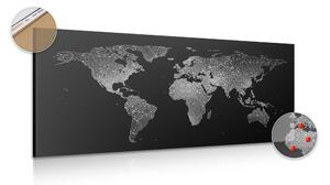 Parafa kép éjjeli világ térkép fekete fehérben