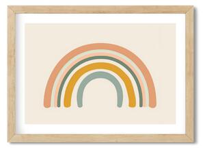 Falikép gyerekszobába - Minimalista szivárvány A4 (21x30 cm)