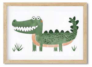 Falikép gyerekszobába - Vidám krokodil A4 (21x30 cm)