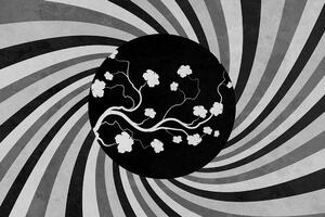 Öntapadó tapéta fekete-fehér ázsiai grunge háttér