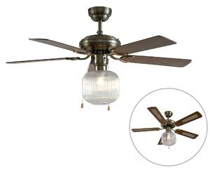 Mennyezeti ventilátor sárgaréz fa 107,5 cm húzókapcsolóval - Mistral Karel