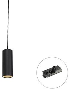 Design függőlámpa fekete, sínadapterrel, 1 fázisú - Iconic Tubo