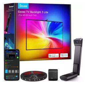 Digitális LED szalag szett kamerával , TV képernyő követő funkcióval , RGB + ICW (digitális) , 2.4m , GOVEE, 3 LITE