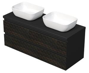 Fürdőszobaszekrény fedőlemezzel SAT Cube Way 120x47,5x46 cm barna matt CUBE3D461202ZHKD