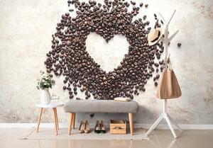 Fotótapéta kávébab szív