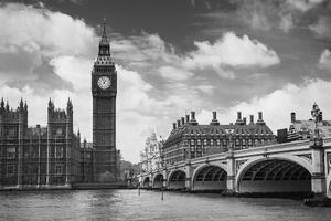 Fotótapéta Big Ben Londonban fekete fehérben