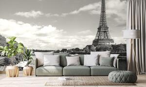 Fotótapéta gyönyörű panoráma Párizsra fekete fehérben