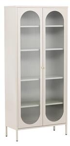 Könyvespolc Dallas 4410, Ajtókkal, Zárt, Üveg, Fém, 180x80x35cm, Bézs