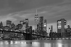 Fotótapéta Brooklyn híd fekete fehérben