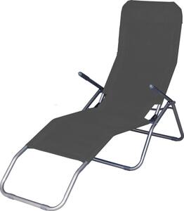 Strend Pro Jamaica napozóágy, 140 x 60 x 95 cm, sötétszürke, összecsukható fémvázas kialakítás, állítható pozícióval, légáteresztő hálós fekvőfelülettel