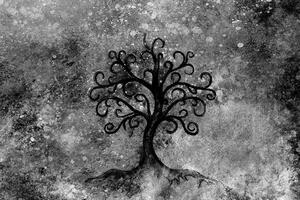 Öntapadó tapéta fekete fehér életfa