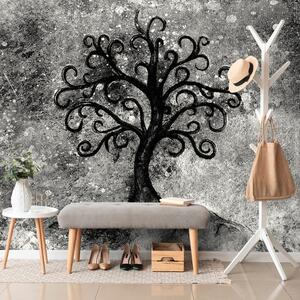 Öntapadó tapéta fekete fehér életfa