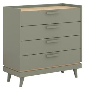 Komód Fertalu 104, Laminált forgácslap, 90x90x40cm, Tölgy, Zöld