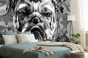 Tapéta bulldog fekete fehérben - 150x100