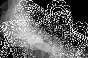 Tapéta Mandala elemei fekete fehérben