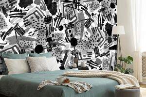 Öntapadó tapéta fekete fehér pop art absztrakció