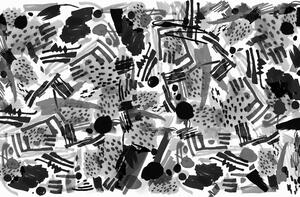 Öntapadó tapéta fekete fehér pop art absztrakció