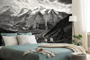 Öntapadó fotótapéta csodás hegyek fekete fehérben