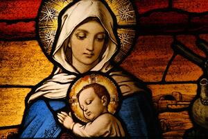 Tapéta Szűz Mária a kis Jézussal