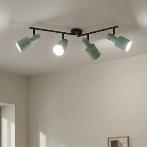 Lindby mennyezeti spotlámpa Ovelia, zöld, 80 cm, 4 lámpás, E27, dimmelhető, Fekete, Nappali / Étkező, fém, Modern