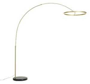 Design íves állólámpa arany színben, LED-del, 3 fokozatban dimmelhető - Anello