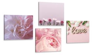 Képszett virágok halvány rózsaszín árnyalatban