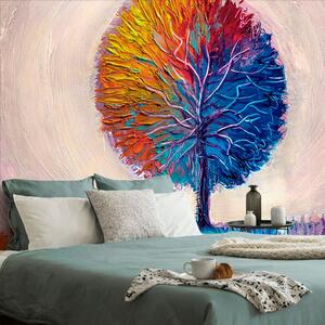 Tapéta színes akvarell fa - 150x100