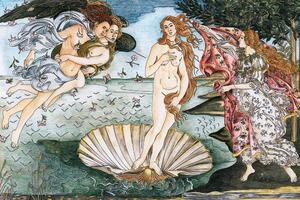 Tapéta a Vénusz születésének reprodukciója- Sandro Botticelli