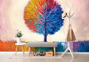 Tapéta színes akvarell fa