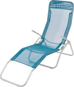Strend Pro Jamaica napozóágy, 140 x 60 x 95 cm, kék, összecsukható fémvázas kialakítás, állítható pozícióval, légáteresztő hálós fekvőfelülettel