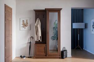 Sonata előszobai gardróbszekrény, tükörrel, jobb oldali - 110 cm - nemes gesztenyefa