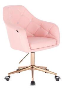 HC830K Rózsaszín modern műbőr szék arany lábbal