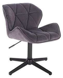 HR111CROSS Grafit modern velúr szék fekete lábbal