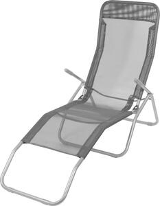 Strend Pro Jamaica napozóágy, 140 x 60 x 95 cm, szürke, összecsukható fémvázas kialakítás, állítható pozícióval, légáteresztő hálós fekvőfelülettel