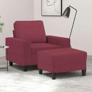 VidaXL bordó szövet kanapéfotel lábtartóval 60 cm