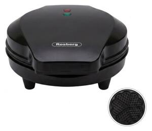Rosberg R51442GB, 1200 W, 5 szív alakú szelet, Hűvös tapintású, Fekete, Gofrisütő