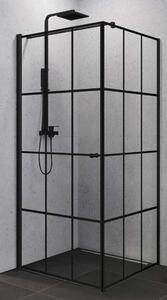 New Trendy Superia Black zuhanykabin 90x90 cm négyzet fekete félmatt/üveg mintával K-0598