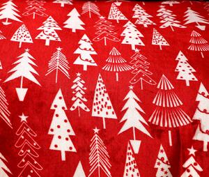 CHRISTMAS TREES piros mikroplüss ágyneműhuzat Ágyneműhuzat mérete: 70 x 90 cm | 140 x 200 cm