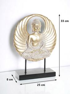 Buddha szobor - Arany és fekete - 33 cm