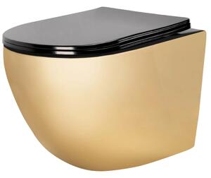 Rea Carlo Mini wc csésze függesztett igen fekete-arany fényes REA-C8990