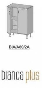 Bianca Plus 60 alacsony szekrény, 2 ajtóval, aida dió színben