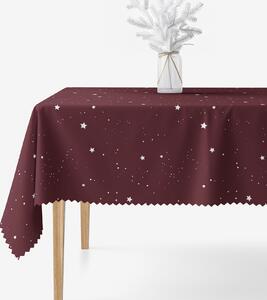 Goldea karácsonyi viaszosvászon terítő - csillagok bordón 80 x 80 cm