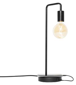 Modern fekete asztali lámpa USB-vel - Facil