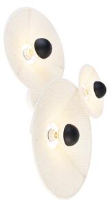 Design fali lámpa fehér szövet 3 lámpával - Jane