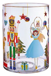 CHRISTMAS DELIGHT üveg szélfogó 20 cm , diótörő
