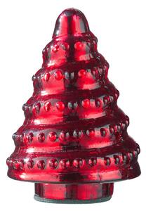 X-MAS üveg fenyő 10 cm , piros