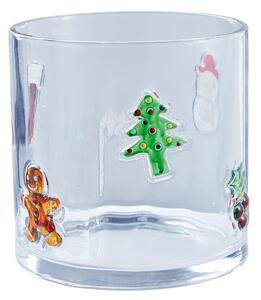 X-MAS üveg szélfogó 15 cm , karácsony
