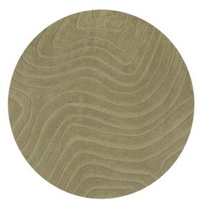 Khaki kézi szövésű gyapjú kerek szőnyeg ø 160 cm Mesmerise Sage – Flair Rugs