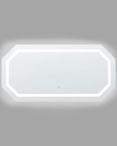 Ezüst falitükör beépített LED világítással 120 x 60 cm LOCMARIAQUER